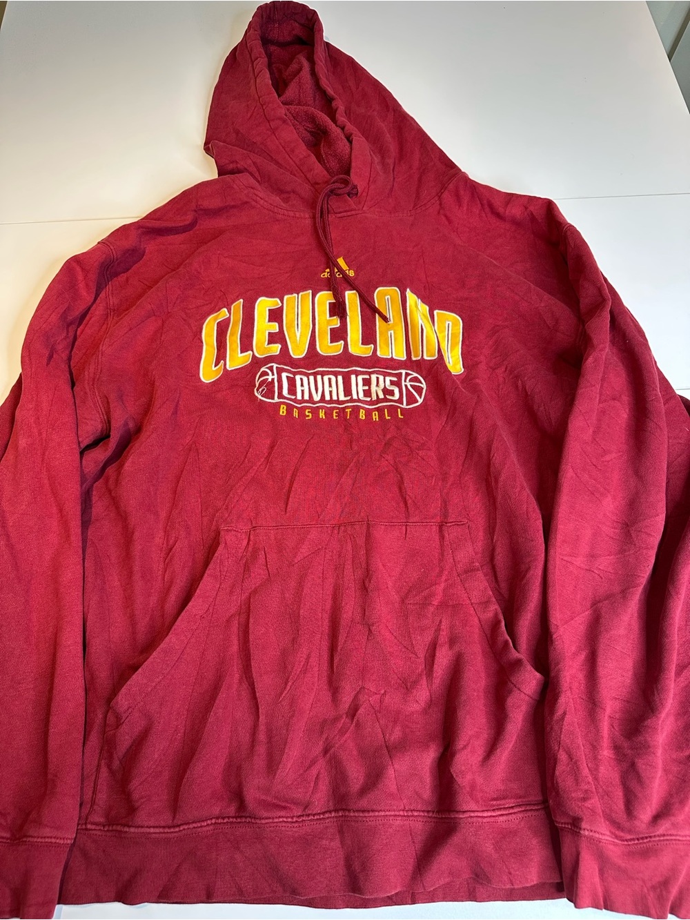 NBA Cleveland Cavaliers adidas Deep Red Pullover Hoodie with Logo Tag